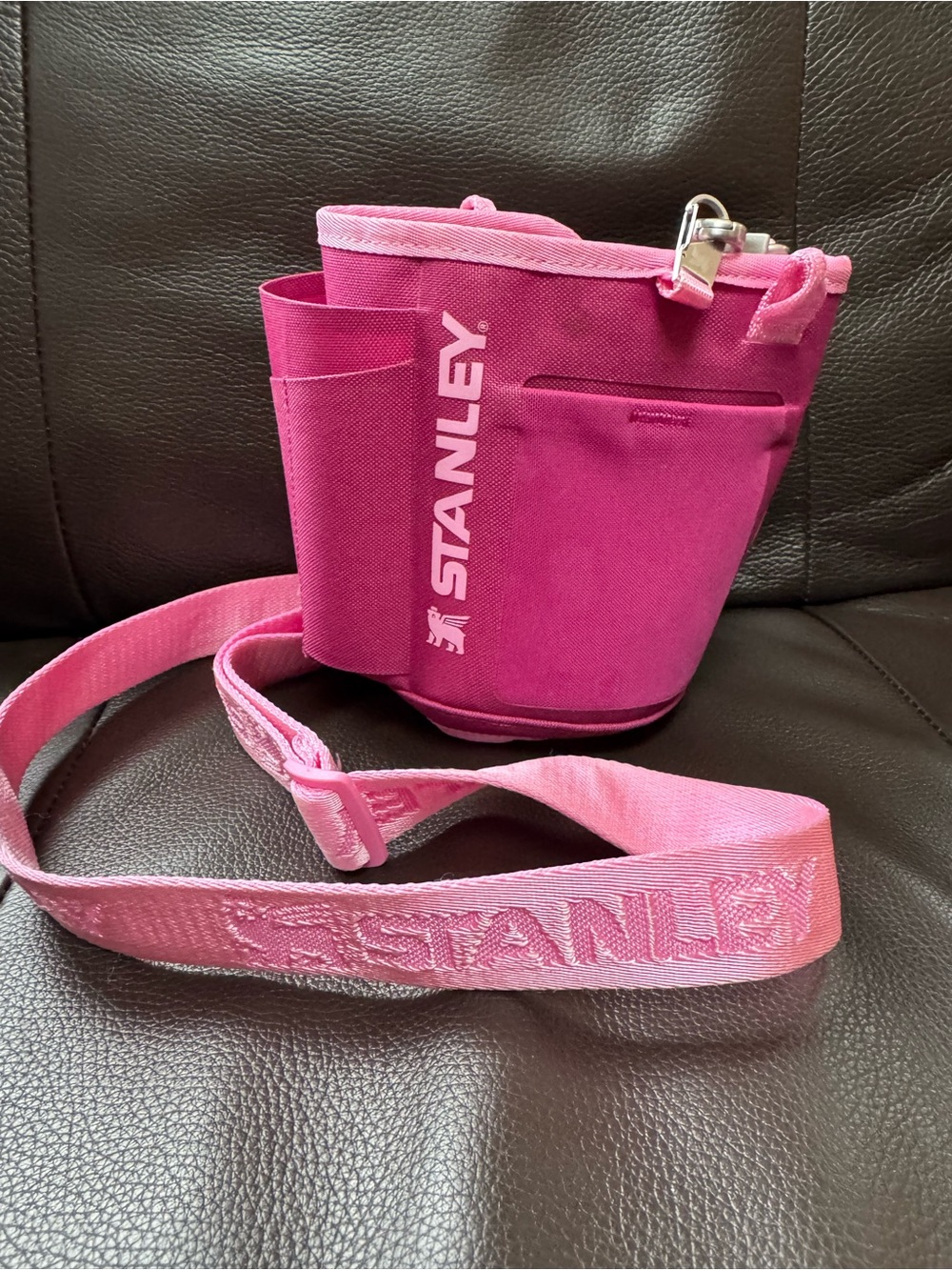 Stanley 40oz Pink Carry All Utility Crossbody Tumbler Pouch with Strap - Picture 5 of 11
